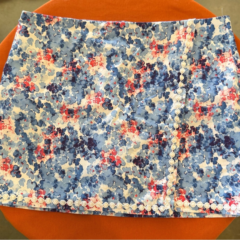 Crown & Ivy Blue Sequin Mini Pencil Skirt